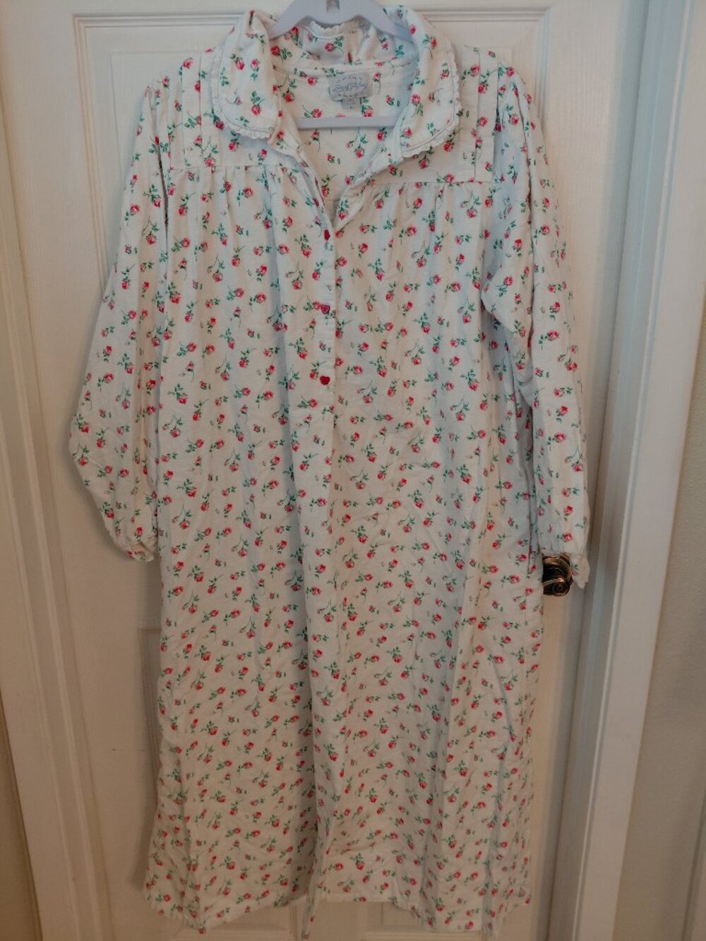Lanz of Salzburg Traditional Nightgown Floral Long Sleeve Cotton Cottagecore
